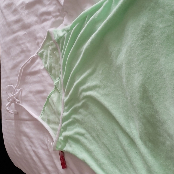 Xhilaration™ Terry Cloth Halter Cover Up Dress -Green with White Trim Size M - Picture 5 of 10